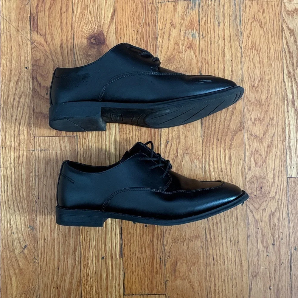 Sonoma Classic Boy Black Leather Shoes Sz 3 Med